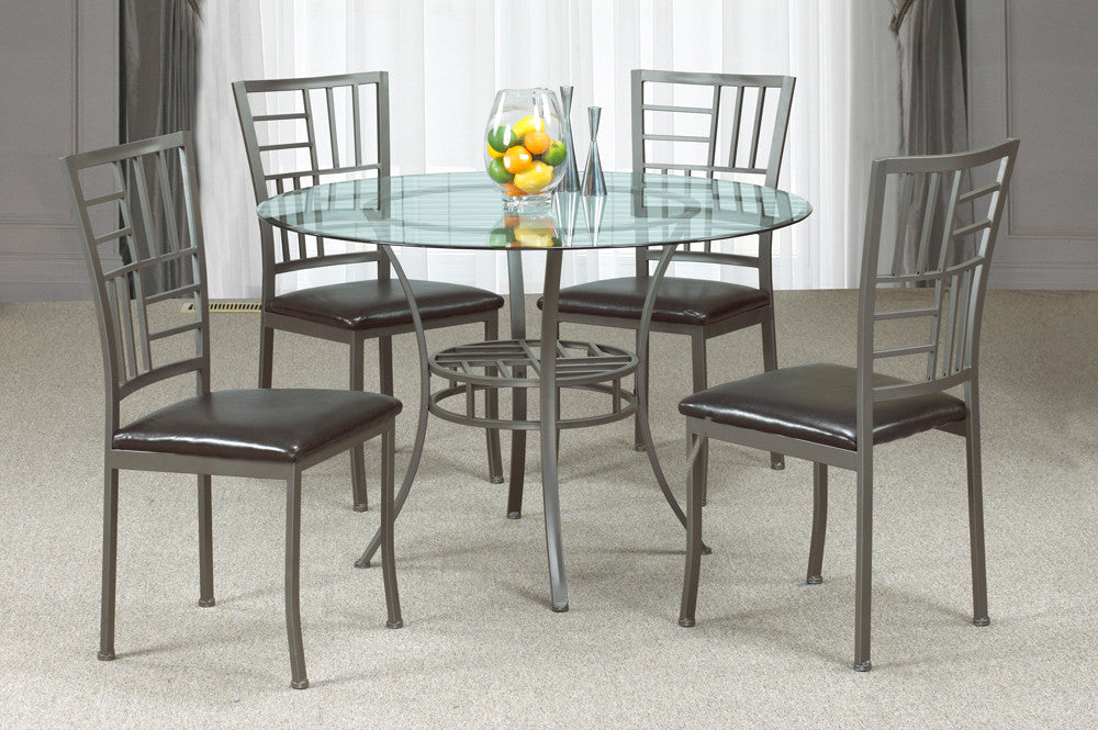 table T ronde et 4 chaises