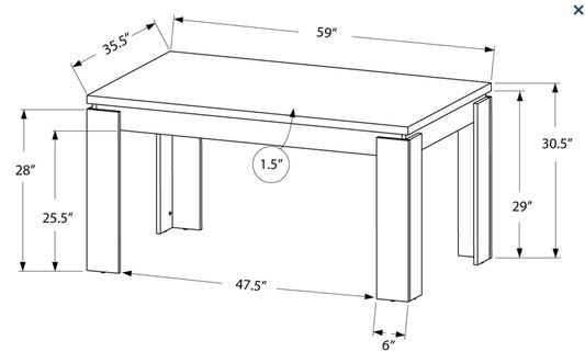 TABLE ET 4 - 36'X 60' / BLANC