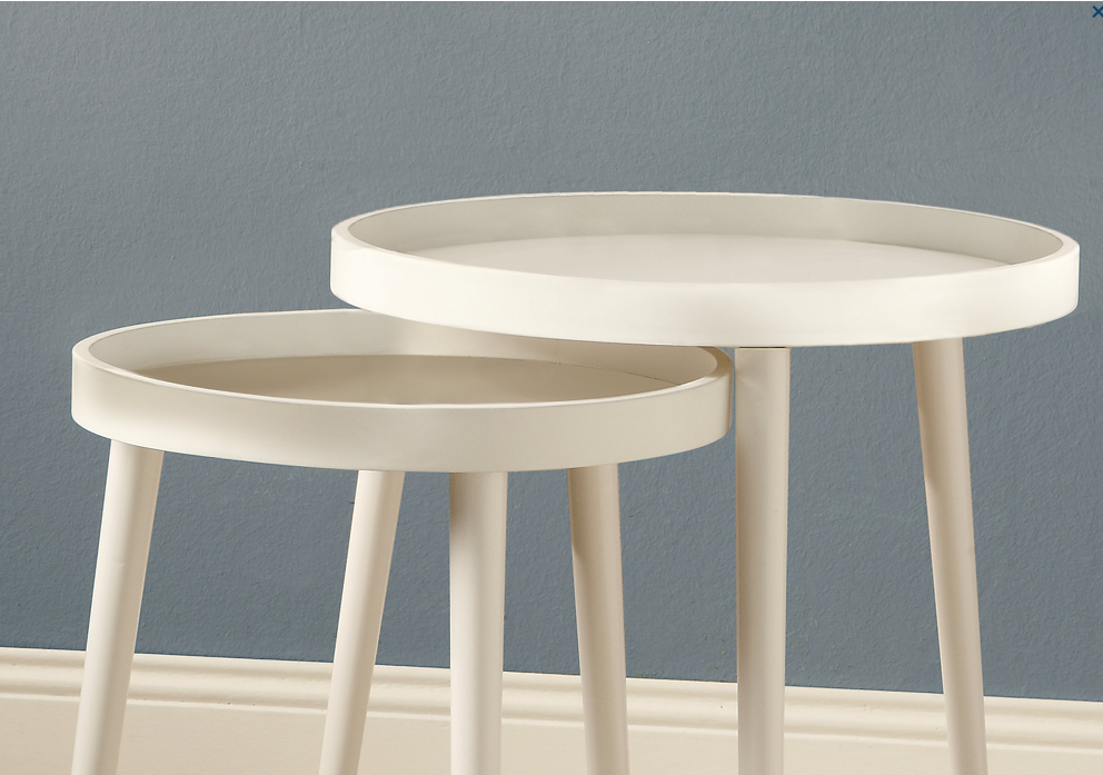 TABLES GIGOGNES - ENS. 2PCS / BLANC SKU# I 3081