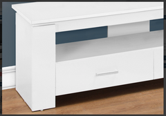 MEUBLE TV STAND I2601 - 48"L / WHITE WITH 2 STORAGE DRAWERS