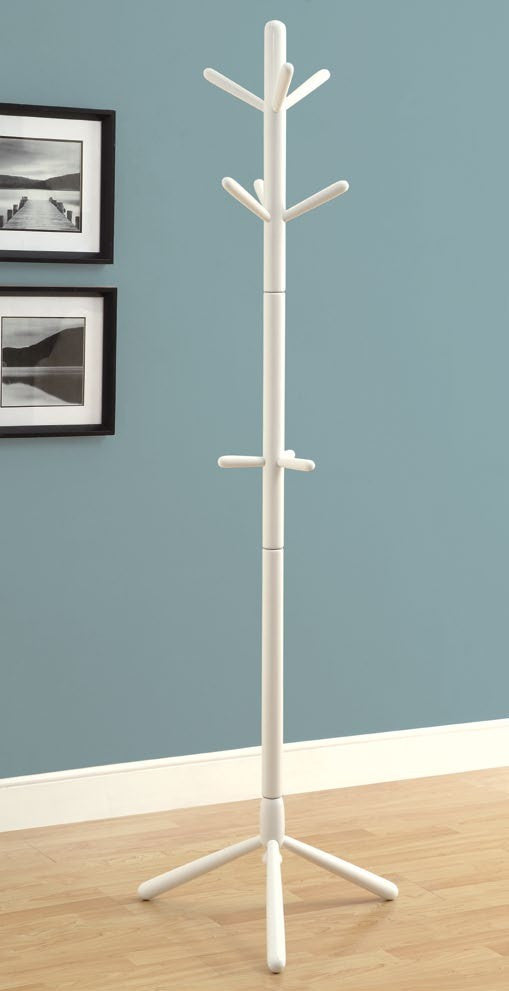 WHITE CONTEMPORARY SOLID WOOD COAT RACK PATERE CONTEMPORAINE BOIS MASSIF BLANC