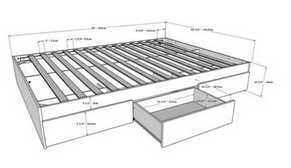PLATFORME BASE DE LIT DOUBLE