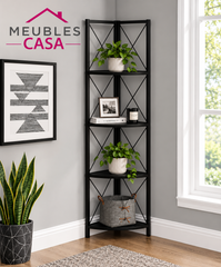 Etagere noir metal coin