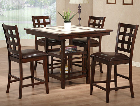 Counter height dining set with tile top table