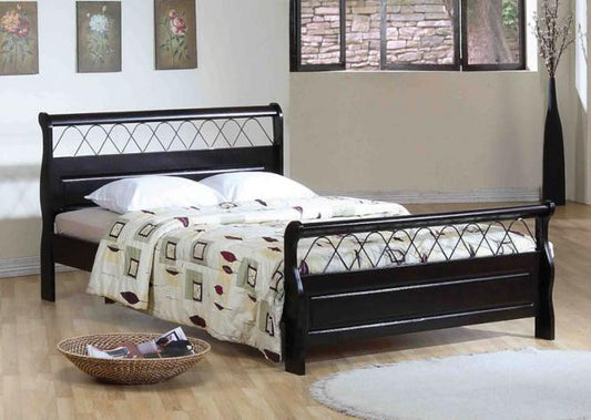 Twin Sized Headboard / Footboard / Rails & Slats in a Espresso Finish.