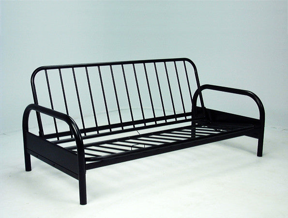 Solid metal black futon frame