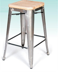 Texas Counter Stool with Wooden Seat