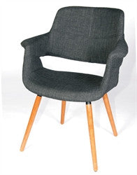 Wing Accent Chair In Grey Fabric