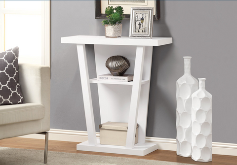 TABLE D'APPOINT - 32"L / CONSOLE D'ENTREE BLANCHE SKU# I 2560