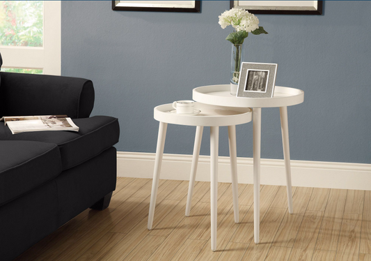 TABLES GIGOGNES - ENS. 2PCS / BLANC SKU# I 3081