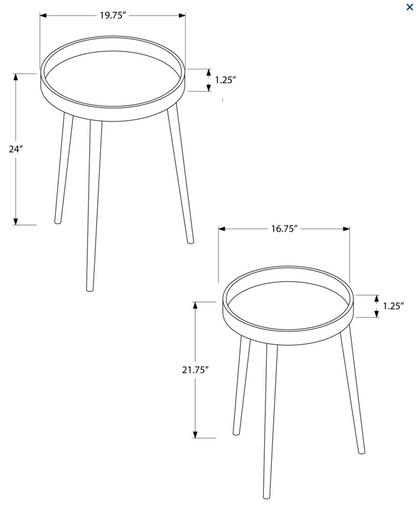 TABLES GIGOGNES - ENS. 2PCS / BLANC SKU# I 3081