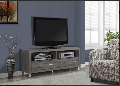 Meubles TV TV STAND - 60"L / DARK TAUPE WITH 4 DRAWERS