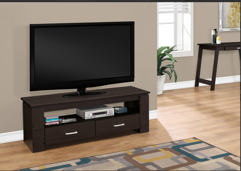 MEUBLES DE TV  I 2600 /TV STAND - 48"L / CAPPUCCINO WITH 2 STORAGE DRAWERS