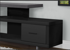 TV STAND - 60"L / BLACK / GREY TOP WITH 1 DRAWER  I 2575