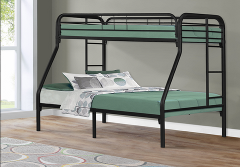 BUNK BED - TWIN / FULL SIZE / BLACK METAL S simple/double lit superpose