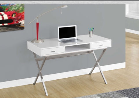 I7211  bureau 48"l blanc lustre