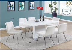 HIGH GLOSSY WHITE 35"X 60" DINING TABLE TABLE A DINER 35"X 60" BLANC LUSTRE