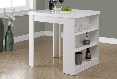 WHITE HOLLOW-CORE 32"X 36" COUNTER HEIGHT TABLE TABLE HAUTEUR COMPTOIR 32"X 36" HOLLOW-CORE BLANC