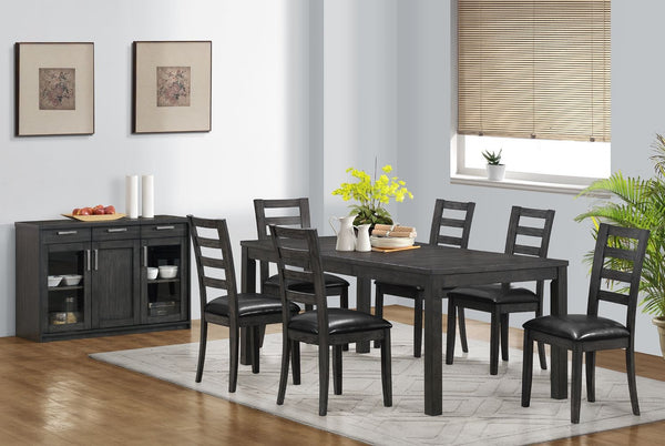 CHARCOAL GREY 38"X 60"X 78" VENEER TOP DINING TABLE TABLE A DINER 38"X 60"X 78 PLAQUE GRIS FONCE