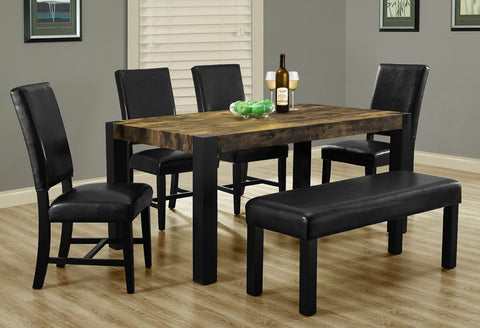 DISTRESSED RECLAIMED-LOOK / BLACK 38"X 64" DINING TABLE TABLE A DINER NOIR 38"X 64" / STYLE VIEUX BOIS VIEILLI