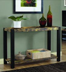 DISTRESSED RECLAIMED-LOOK / BLACK 48"L CONSOLE TABLE TABLE CONSOLE 48"L NOIR / STYLE VIEUX BOIS VIEILLI