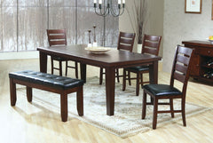 DARK OAK VENEER 42"X 82" DINING TABLE WITH AN 18" LEAF TABLE A DINER 42"X 82" PLAQUEE CHENE FONCE / PANNEAU 18"