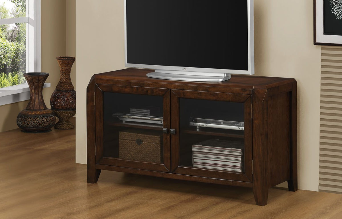 BROWN OAK VENEER 48"L TV CONSOLE CONSOLE DE TV 48"L PLAQUE CHENE BRUN