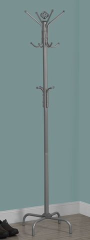 SILVER METAL 74"H COAT RACK PATERE 74"H METAL ARGENT