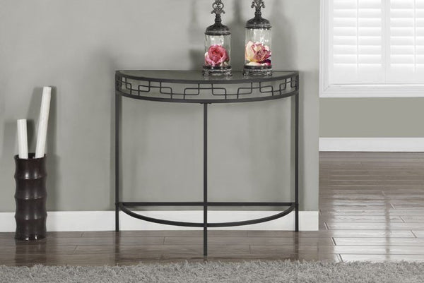 CHARCOAL GREY METAL 36"L HALL CONSOLE ACCENT TABLE TABLE CONSOLE D'ENTREE D'APPOINT 36"L METAL GRIS FONCE