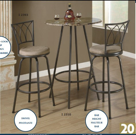 DARK COFFEE METAL 43"H SWIVEL BARSTOOL / 2PCS PER CARTON TABOURET A BAR PIVOTANT 43"H METAL CAFE FONCE / 2MCX