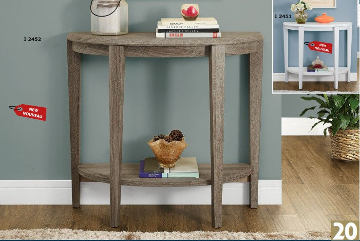 WHITE 36"L HALL CONSOLE ACCENT TABLE TABLE CONSOLE D'ENTREE D'APPOINT 36"L BLANC