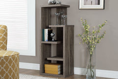DARK TAUPE RECLAIMED-LOOK 48"H ACCENT DISPLAY UNIT PRESENTOIR D'APPOINT 48"H STYLE VIEUX BOIS TAUPE FONCE