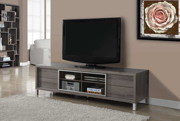 DARK TAUPE RECLAIMED-LOOK 70"L EURO TV CONSOLE CONSOLE TV EURO 70"L STYLE VIEUX BOIS TAUPE FONCE