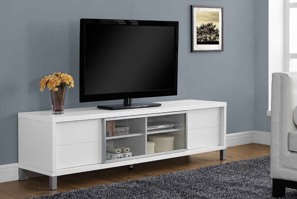 WHITE HOLLOW-CORE 70"L EURO TV CONSOLE CONSOLE TV EURO 70"L HOLLOW-CORE BLANC