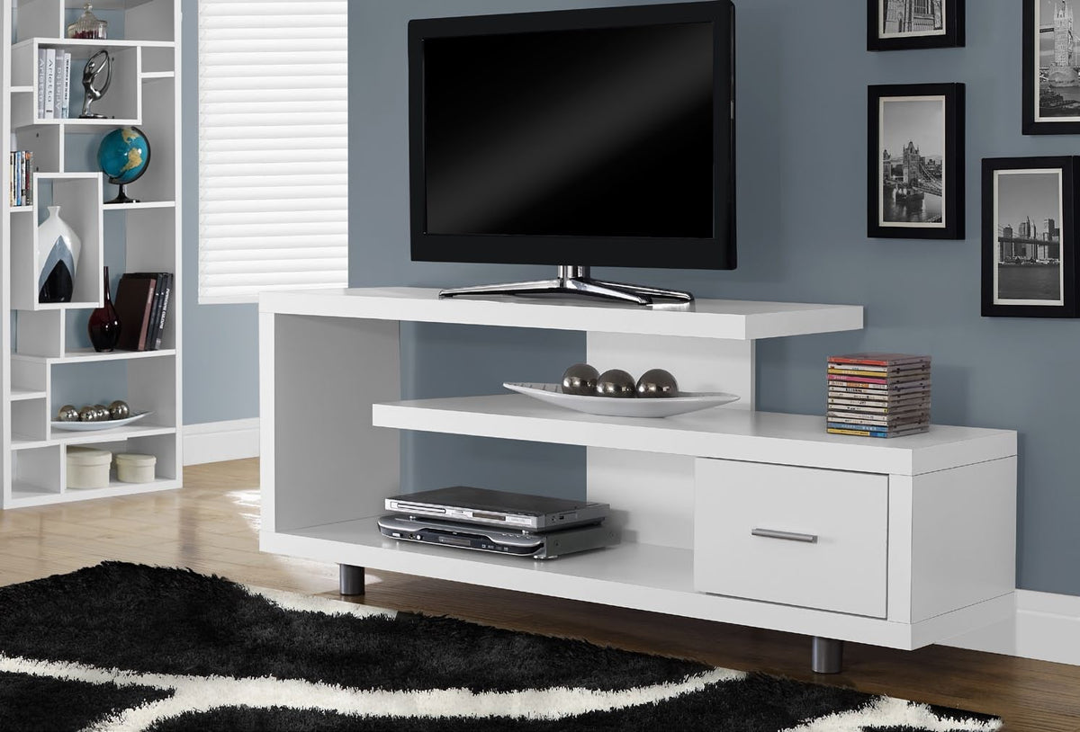 WHITE HOLLOW-CORE 60"L TV CONSOLE CONSOLE TV 60"L HOLLOW-CORE BLANC