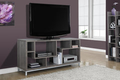 DARK TAUPE RECLAIMED-LOOK 60"L TV CONSOLE CONSOLE TV 60"L STYLE VIEUX BOIS TAUPE FONCE