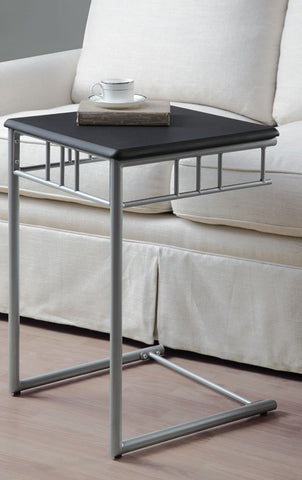 BLACK / SILVER METAL SNACK TABLE TABLE CASSE-CROUTE METAL ARGENT / NOIR