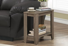 DARK TAUPE RECLAIMED-LOOK ACCENT SIDE TABLE TABLE D'APPOINT ALLURE VIEUX BOIS TAUPE FONCE