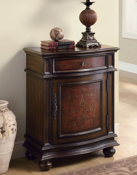 CHERRY / RED TRADITIONAL ONE DRAWER BOMBAY CABINET CABINET BOMBAY TRADITIONNEL 1 TIROIR CERISE / ROUGE