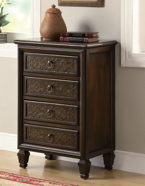DARK BROWN TRANSITIONAL 4 DRAWER BOMBAY CHEST COMMODE BOMBAY TRANSITIONNEL 4 TIROIRS BRUN FONCE