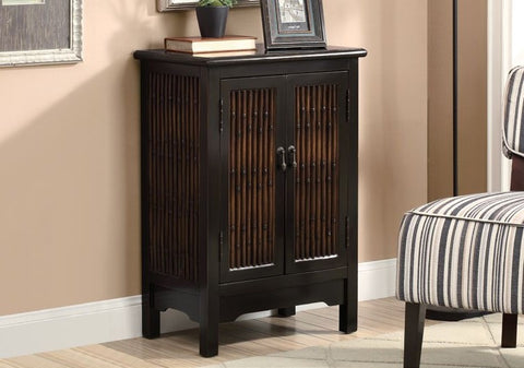 BLACK DISTRESSED / BAMBOO-LOOK TRANSITIONAL BOMBAY CHEST CHEST BOMBAY BAMBOO STYLE / RUSTIC BLACK