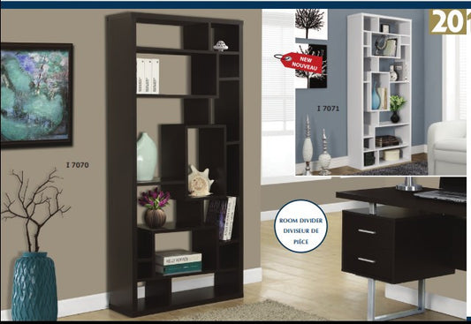WHITE HOLLOW-CORE 72"H BOOKCASE BIBLIOTHEQUE 72"H HOLLOW-CORE BLANC