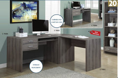 DARK TAUPE RECLAIMED-LOOK CORNER WEDGE ONLY ( 7090/7091 ) COIN DE BUREAU STYLE VIEUX BOIS TAUPE FONCE ( 7090/7091)