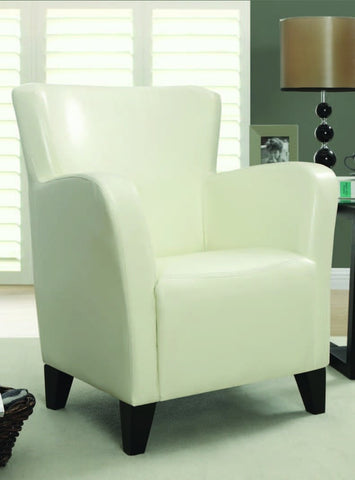 IVORY LEATHER-LOOK CLUB CHAIR FAUTEUIL CLUB SIMILI-CUIR IVOIRE