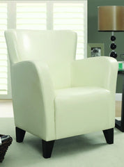 IVORY LEATHER-LOOK CLUB CHAIR FAUTEUIL CLUB SIMILI-CUIR IVOIRE