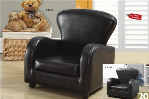 CHARCOAL GREY LEATHER-LOOK JUVENILE CLUB CHAIR CHAISE JUVENILE SIMILI-CUIR GRIS FONCE