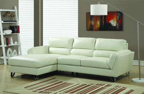 IVORY BONDED LEATHER / MATCH SOFA LOUNGER SOFA DE REPOS CUIR RECONSTITUE / COMBO IVOIRE