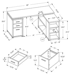 I 7023 BUREAU - BLANC EN COIN COTE DROIT OU GAUCHE CASA MIA