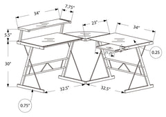 I 7172 BUREAU - METAL NOIR AVEC VERRE TREMPE CASAMIA